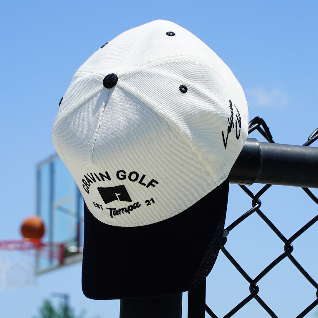 Cream Black Flag Hat