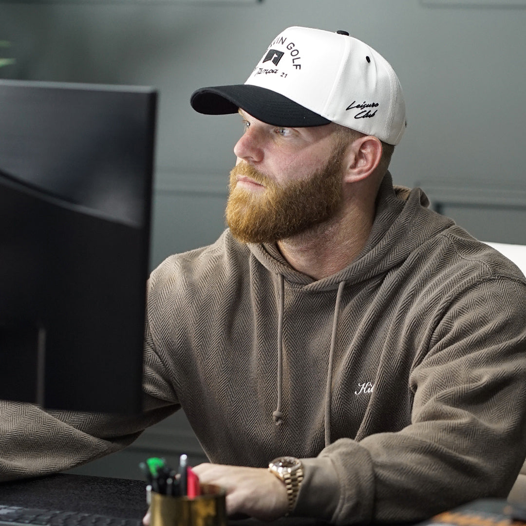 Cream Black Flag Hat
