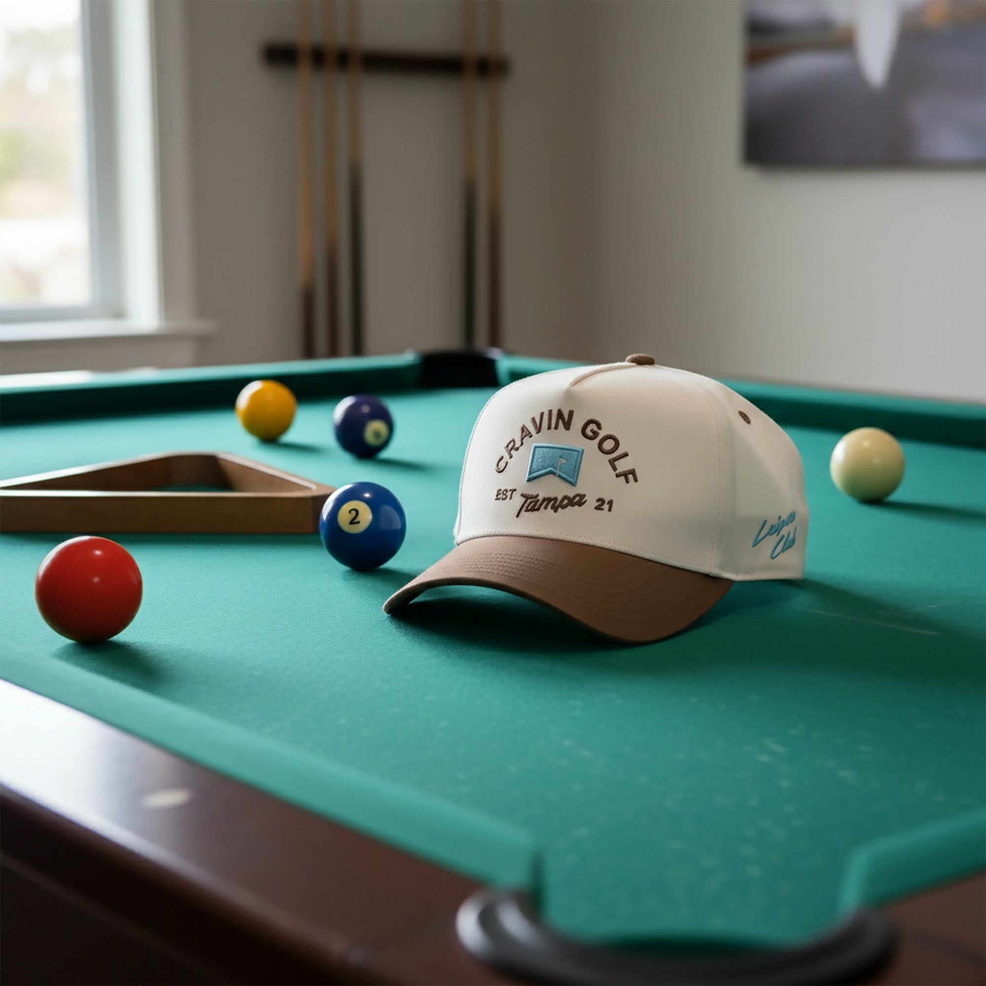 Cream Brown Flag Hat