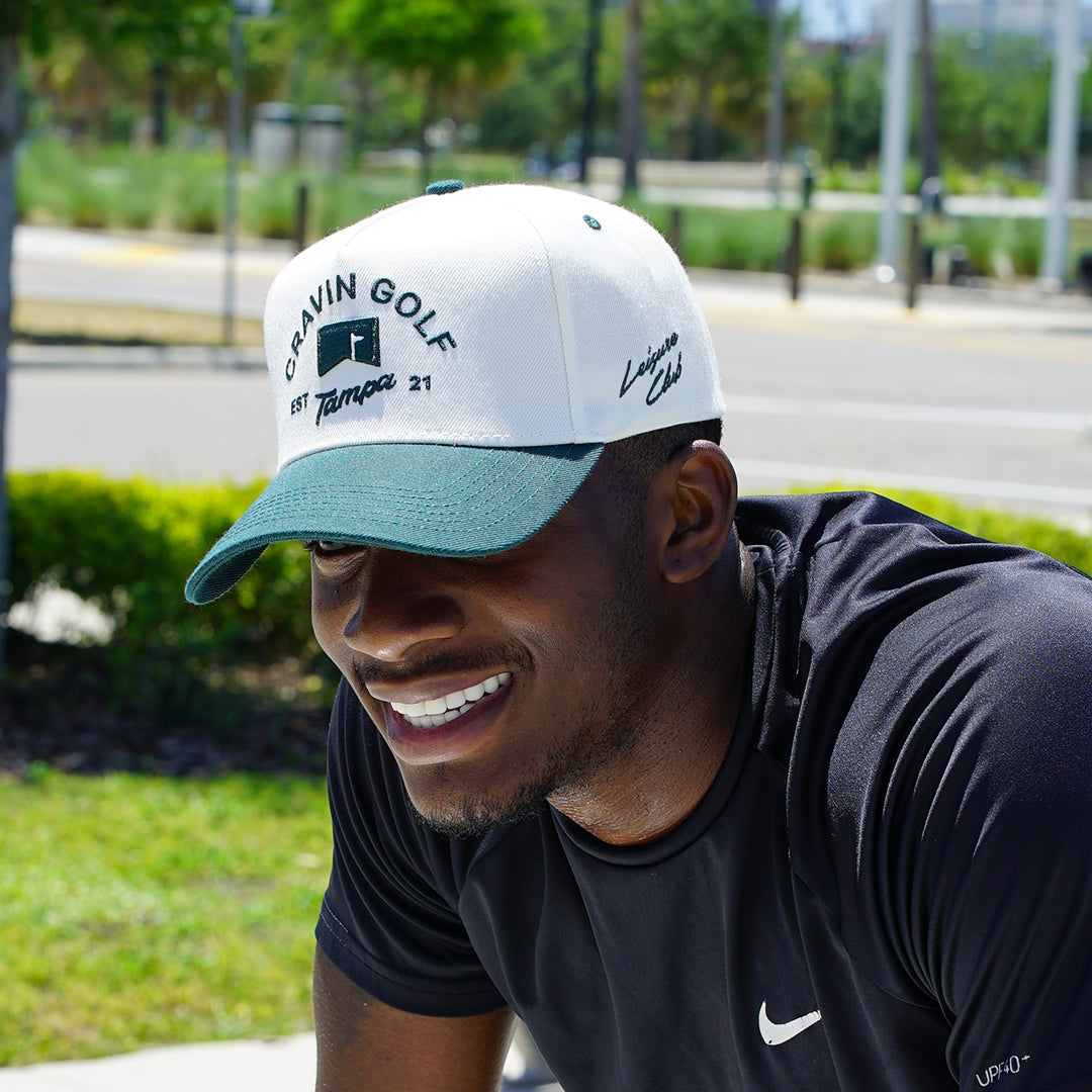 Cream Green Flag Hat