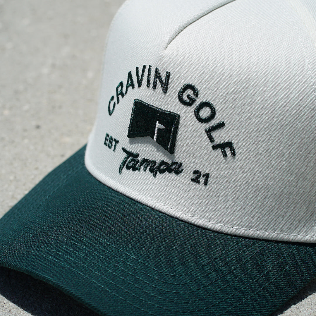 Cream Green Flag Hat