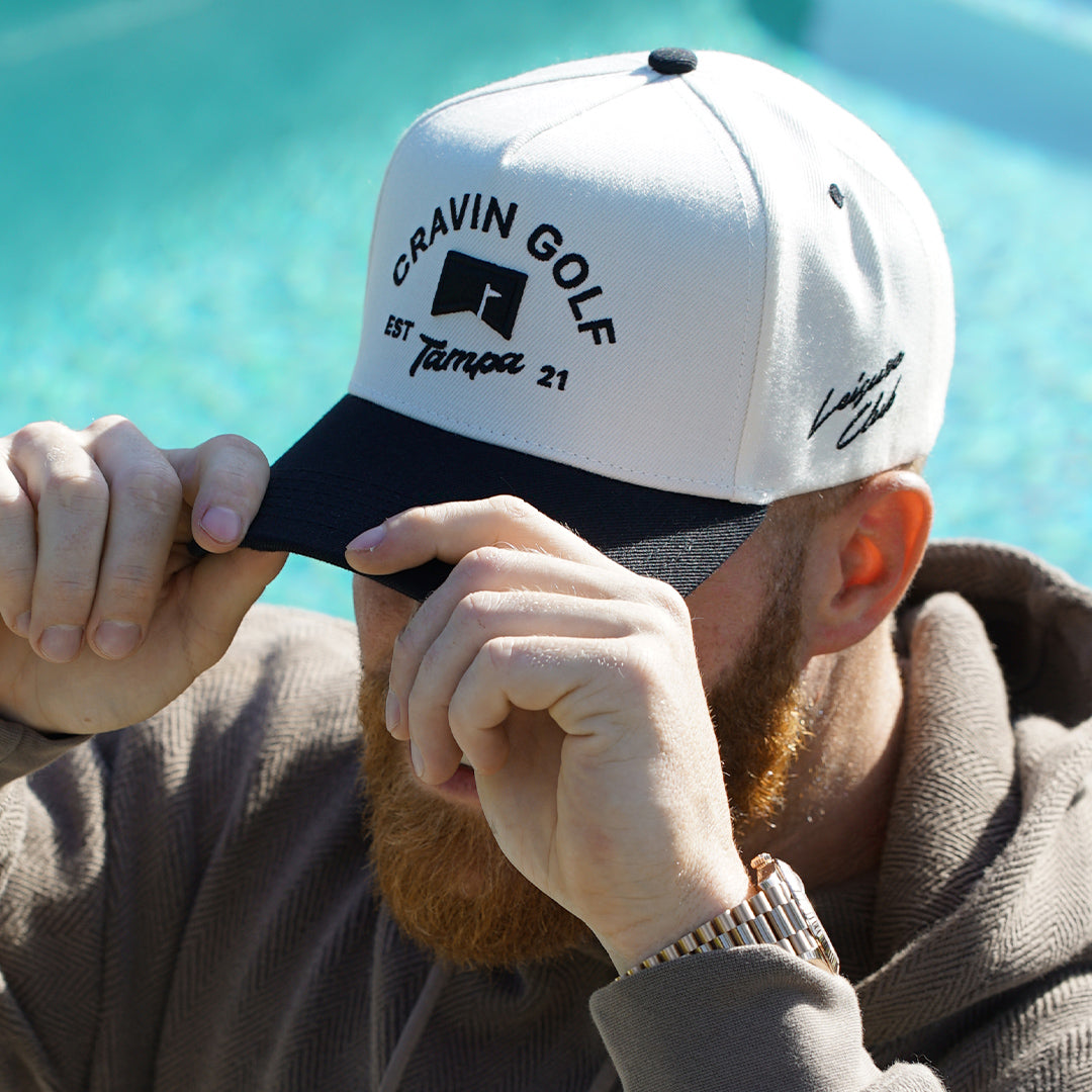 Cream Black Flag Hat