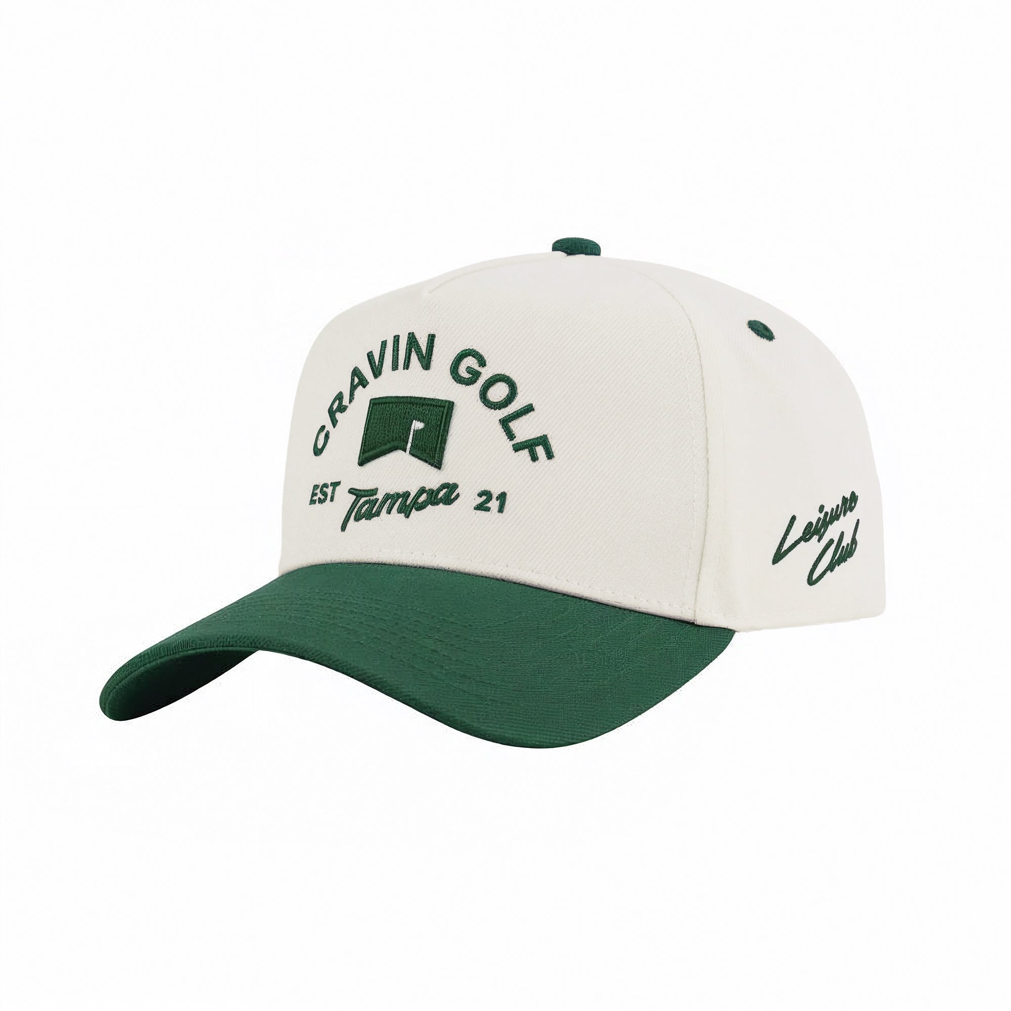 Cream Green Flag Hat